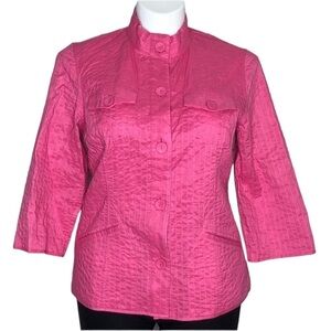 Chico’s pink quilted button down top, size 2